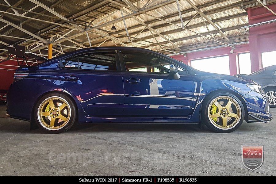 19x8.5 19x9.5 Simmons FR-1 Gold on SUBARU WRX