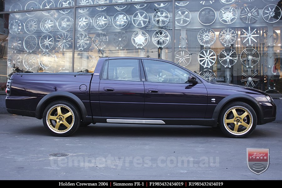 19x8.5 19x9.5 Simmons FR-1 Gold on HOLDEN CREWMAN