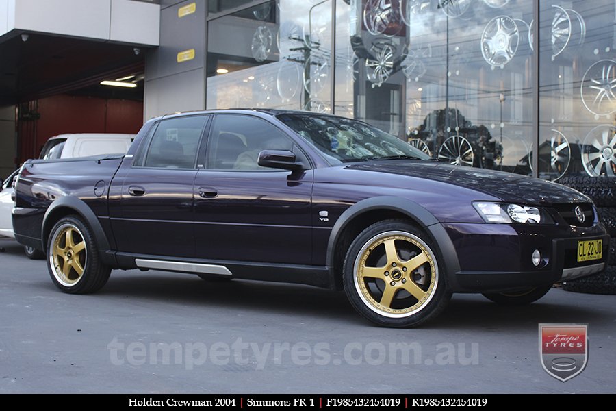 19x8.5 19x9.5 Simmons FR-1 Gold on HOLDEN CREWMAN