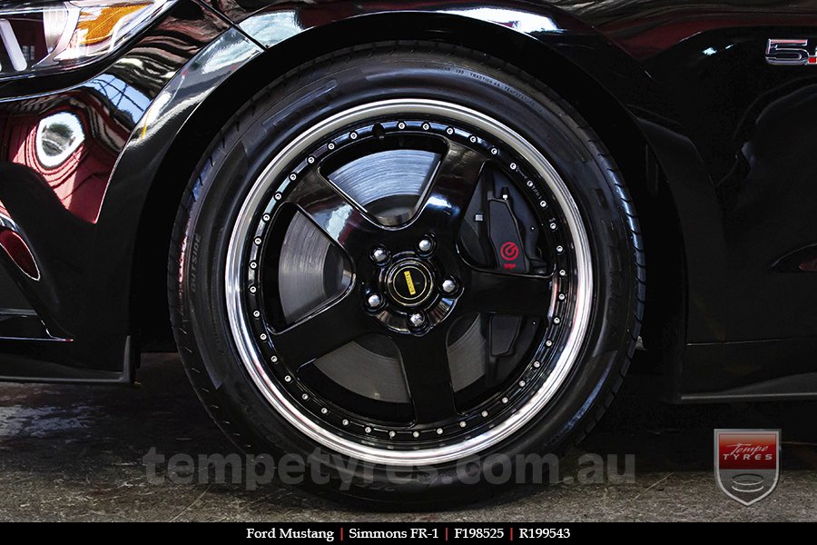 19x8.5 19x9.5 Simmons FR-1 Gloss Black on FORD MUSTANG