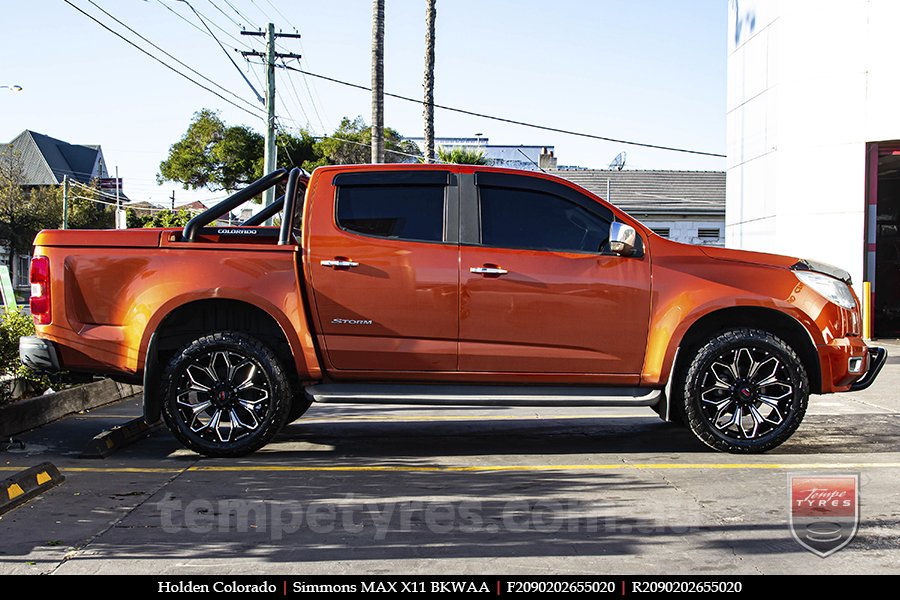 20x9.0 Simmons MAX X11 BKWAA on HOLDEN COLORADO