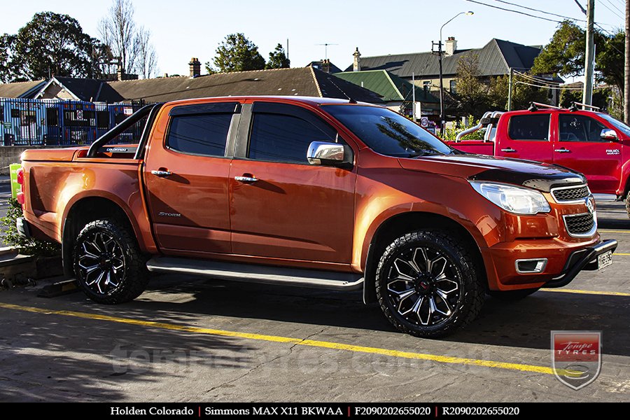 20x9.0 Simmons MAX X11 BKWAA on HOLDEN COLORADO