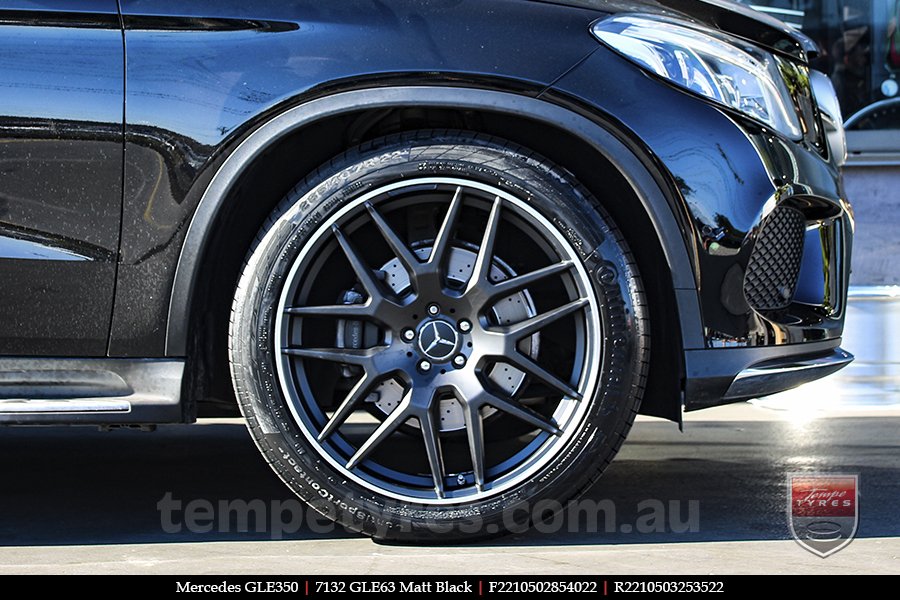 22x10 7132 GLE63 Matt Black on MERCEDES GLE