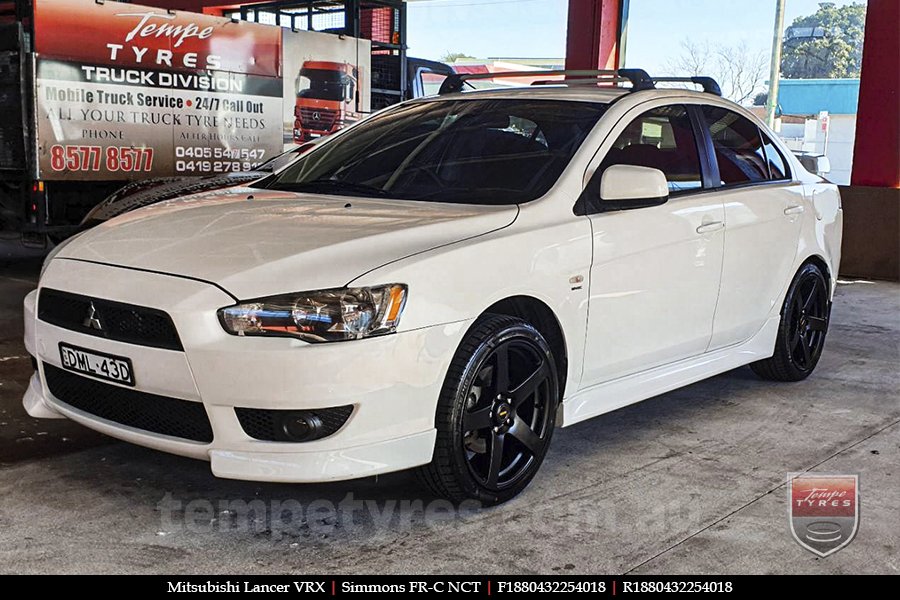 18x8.0 18x9.0 Simmons FR-C Matte Black NCT on MITSUBISHI LANCER