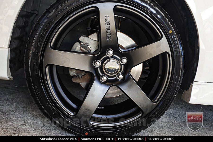 18x8.0 18x9.0 Simmons FR-C Matte Black NCT on MITSUBISHI LANCER