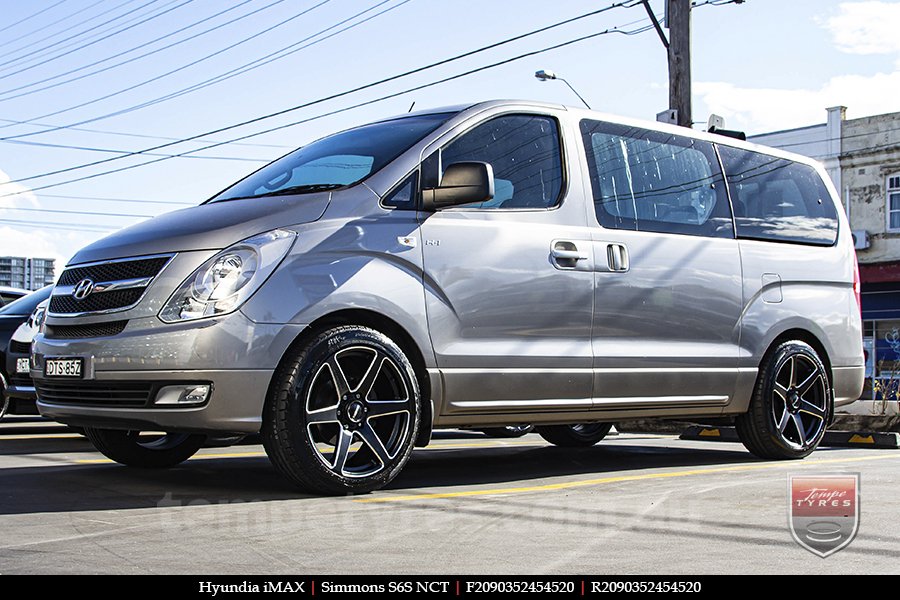 20x9.0 Simmons S6S Matte Black NCT on HYUNDAI iMax