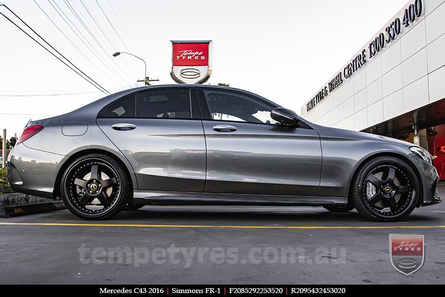 20x8.5 20x9.5 Simmons FR-1 Satin Black on MERCEDES C-CLass