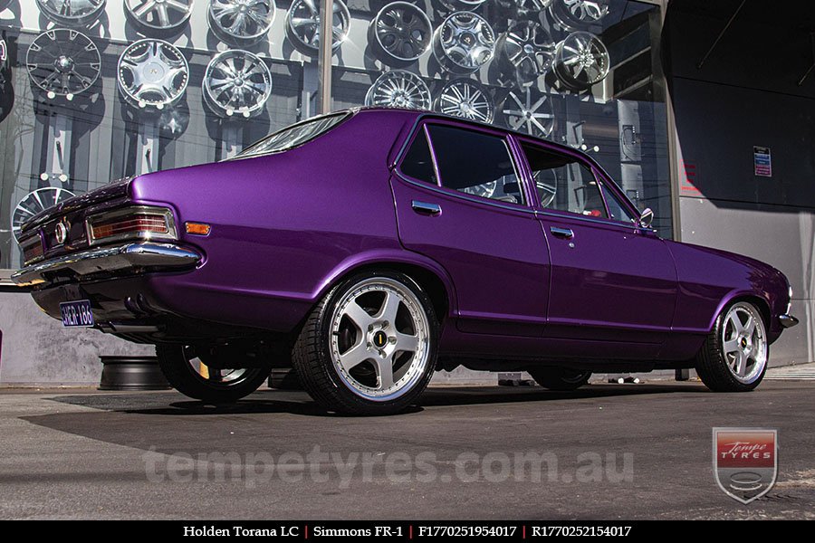 17x7.0 17x8.5 Simmons FR-1 Silver on HOLDEN TORANA