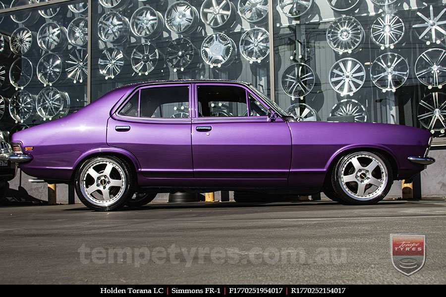 17x7.0 17x8.5 Simmons FR-1 Silver on HOLDEN TORANA