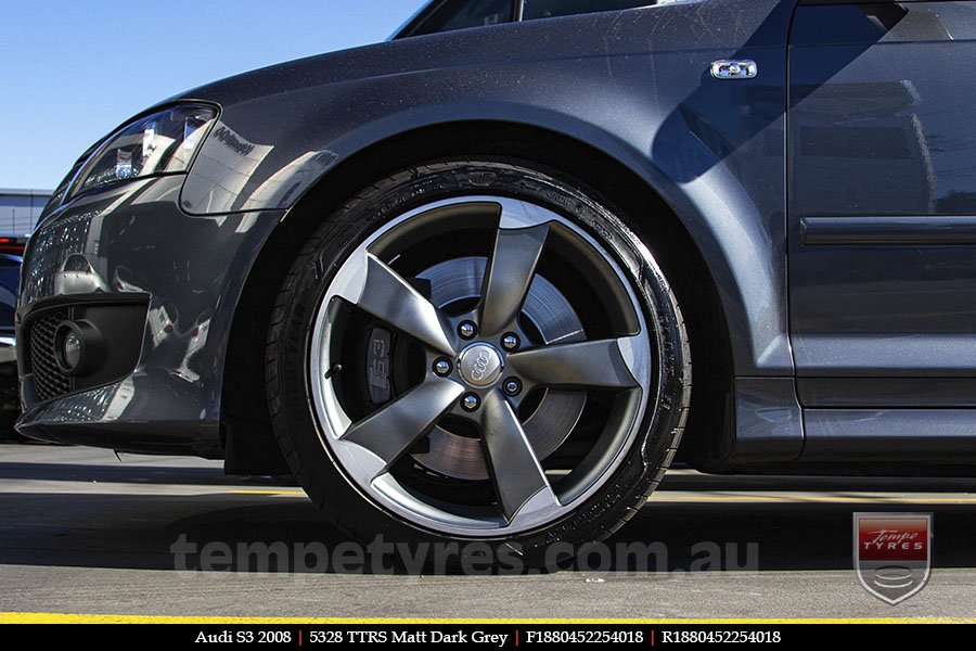 18x8.0 5328 TTRS Matt Dark Grey on AUDI S3