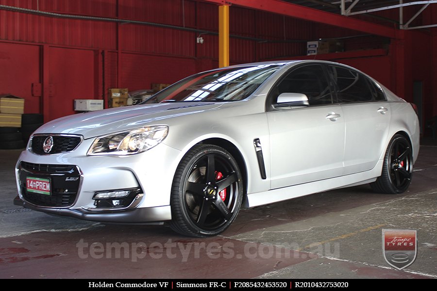 20x8.5 20x10 Simmons FR-C Satin Black NCT on HOLDEN COMMODORE VF