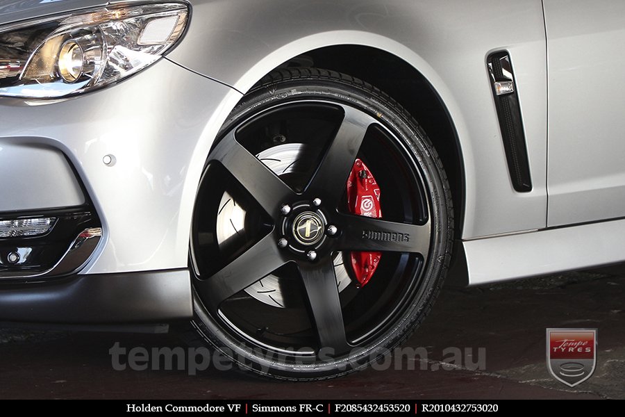 20x8.5 20x10 Simmons FR-C Satin Black NCT on HOLDEN COMMODORE VF