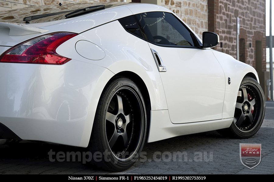 19x8.5 19x9.5 Simmons FR-1 Satin Black on NISSAN 370Z