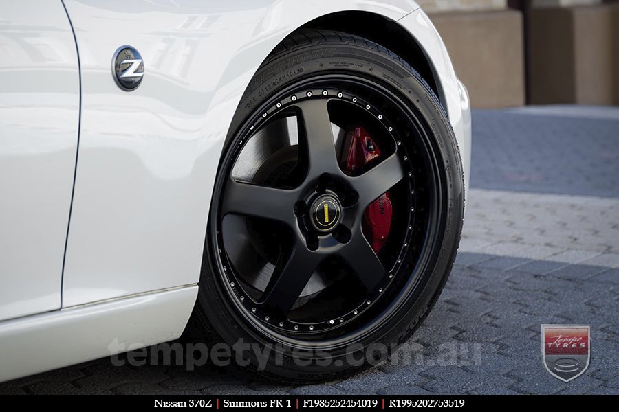 19x8.5 19x9.5 Simmons FR-1 Satin Black on NISSAN 370Z