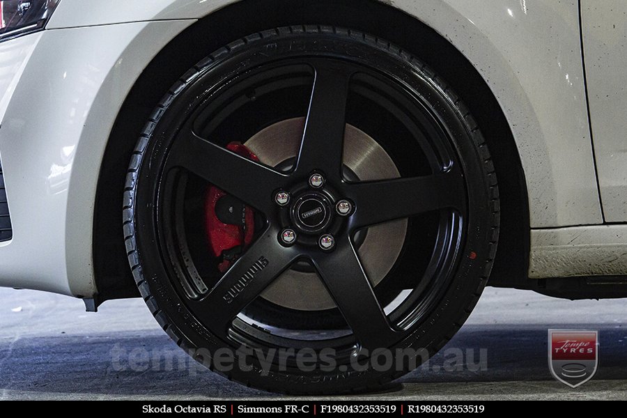 19x8.0 19x9.0 Simmons FR-C Matte Black NCT on SKODA OCTAVIA