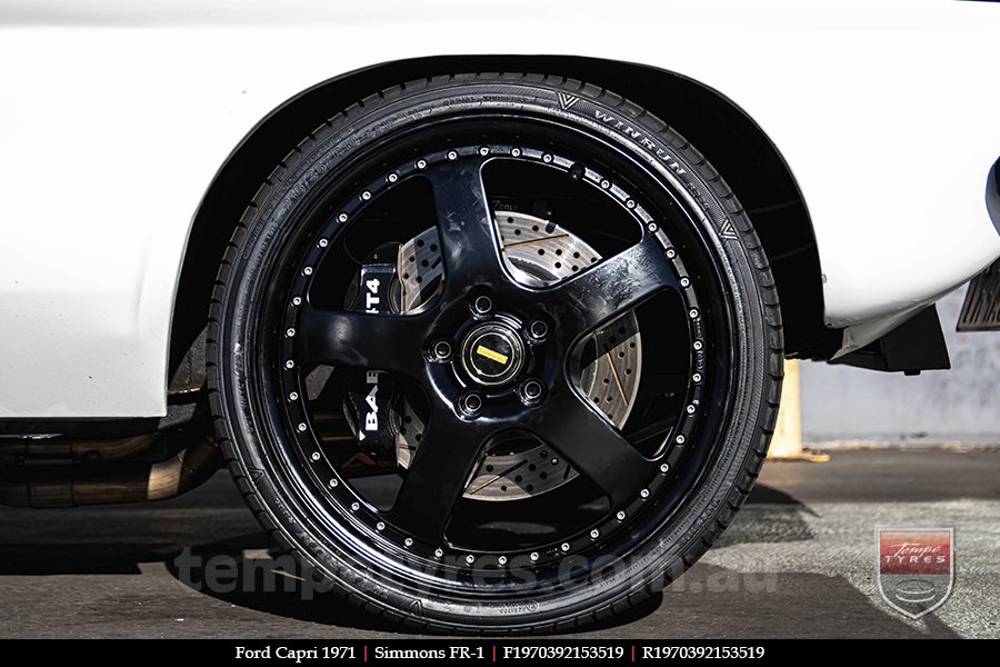 19x7.0 19x8.5 Simmons FR-1 Satin Black on FORD CAPRI