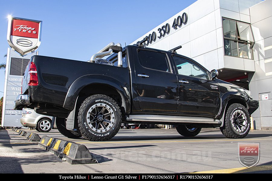 17x9.0 Lenso Grunt G1 Silver on TOYOTA HILUX