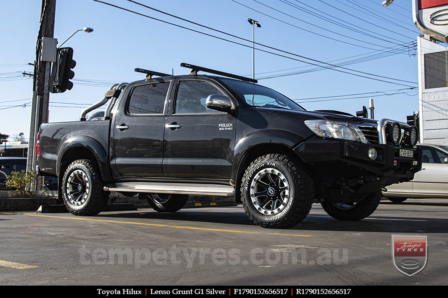 17x9.0 Lenso Grunt G1 Silver on TOYOTA HILUX