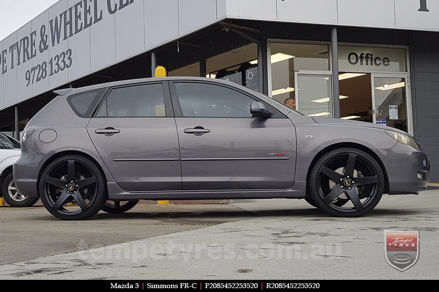 20x8.5 20x10 Simmons FR-C Satin Black NCT on MAZDA 3