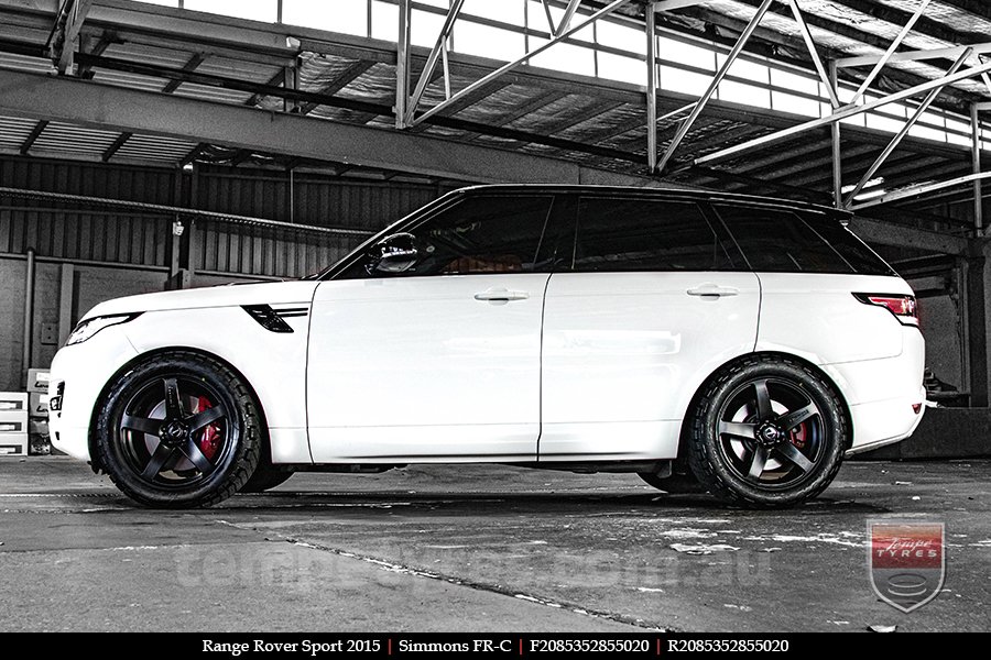 20x8.5 20x10 Simmons FR-C Satin Black NCT on RANGE ROVER SPORT