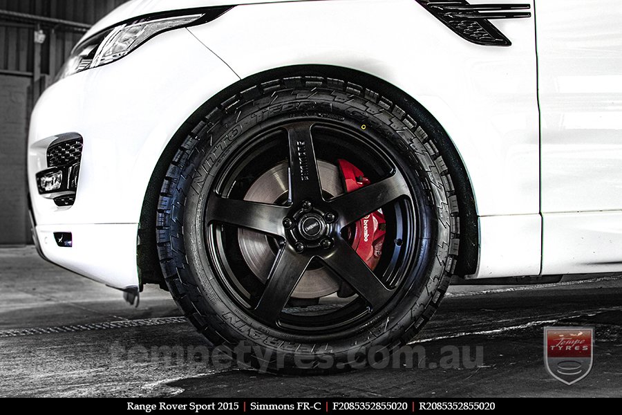 20x8.5 20x10 Simmons FR-C Satin Black NCT on RANGE ROVER SPORT