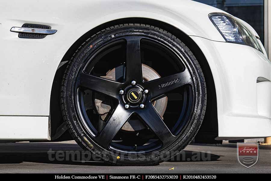 20x8.5 20x10 Simmons FR-C Satin Black NCT on HOLDEN COMMODORE VE