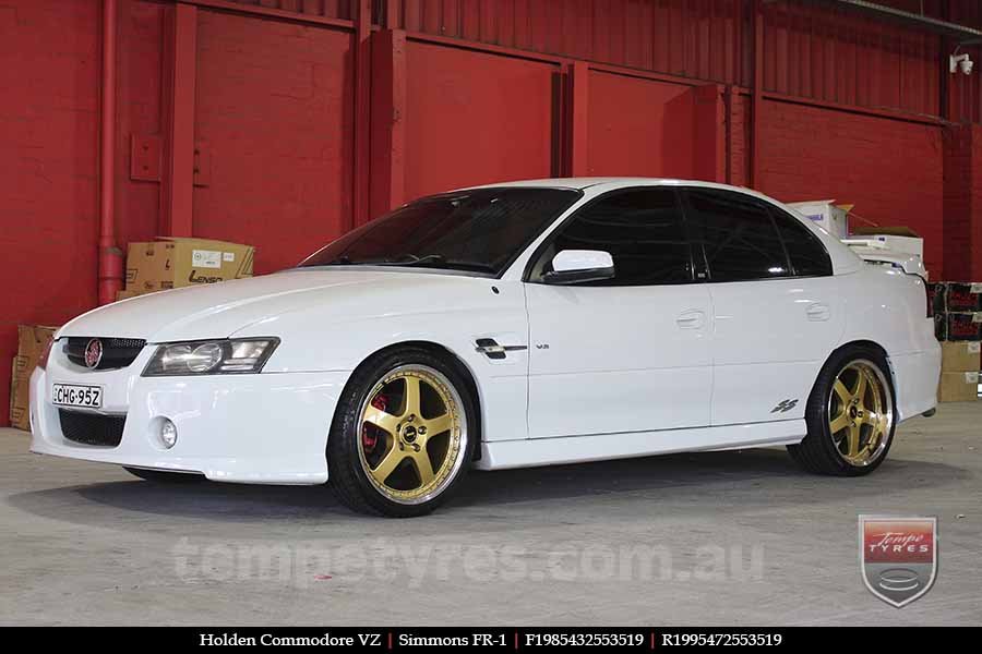 19x8.5 19x9.5 Simmons FR-1 Gold on HOLDEN COMMODORE VZ