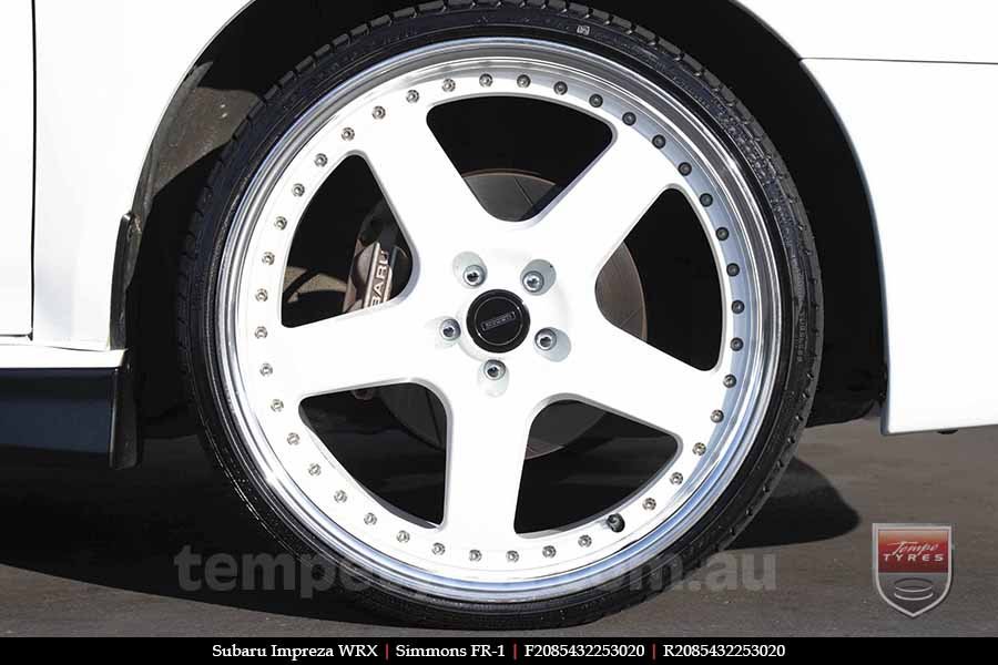 20x8.5 20x9.5 Simmons FR-1 White on SUBARU IMPREZA