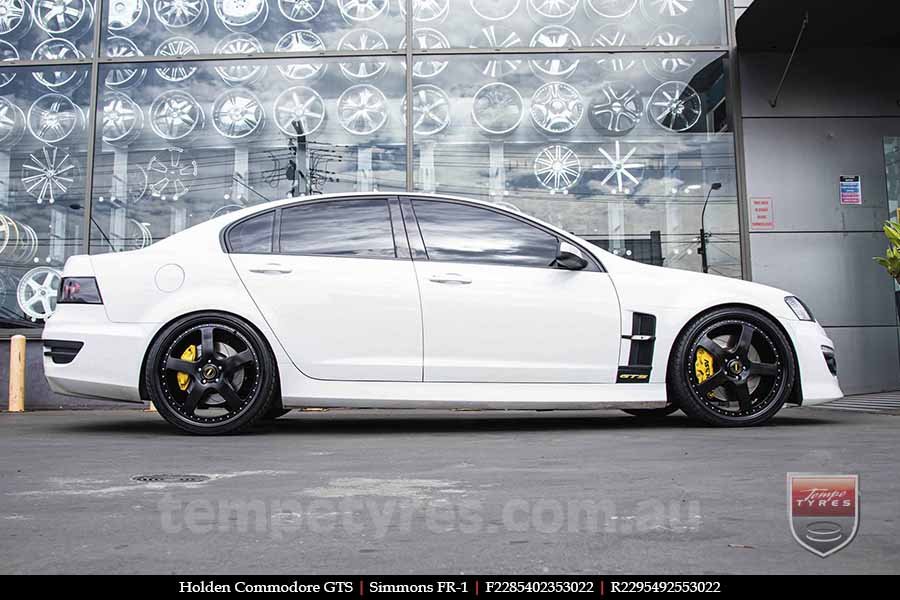 22x8.5 22x9.5 Simmons FR-1 Full Satin Black on HOLDEN COMMODORE 