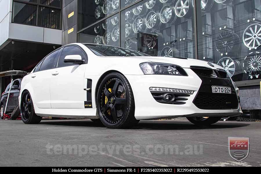 22x8.5 22x9.5 Simmons FR-1 Full Satin Black on HOLDEN COMMODORE 