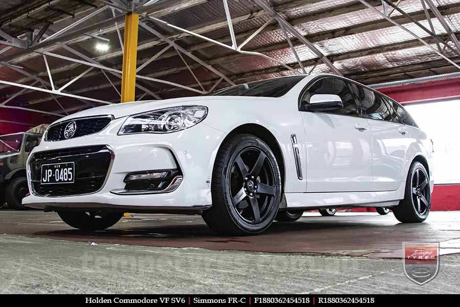 18x8.0 18x9.0 Simmons FR-C Matte Black NCT on HOLDEN COMMODORE VF