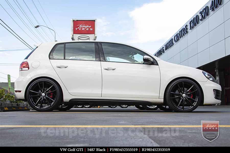 19x8.5 5487 Black on VW GOLF GTI