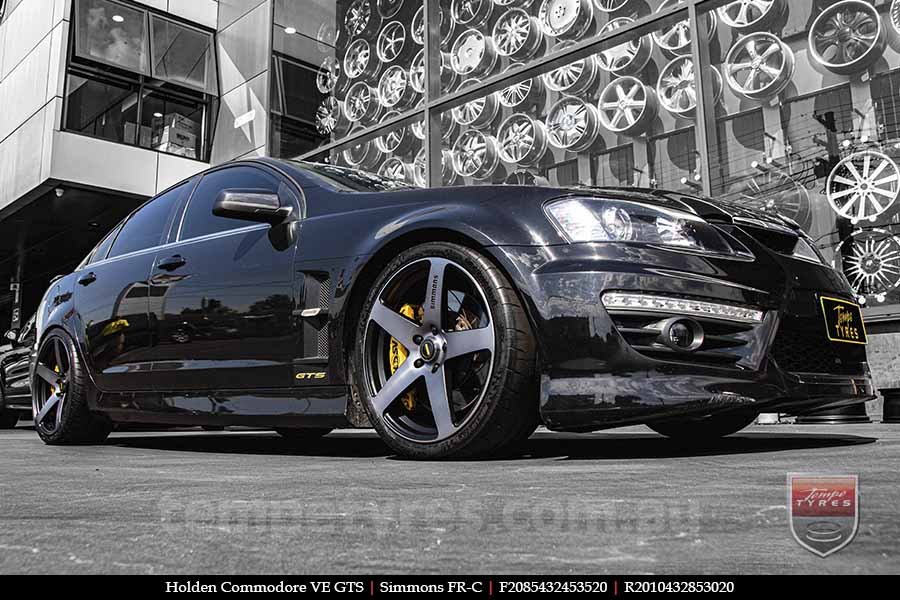 20x8.5 20x10 Simmons FR-C Black Tint NCT on HOLDEN COMMODORE VE