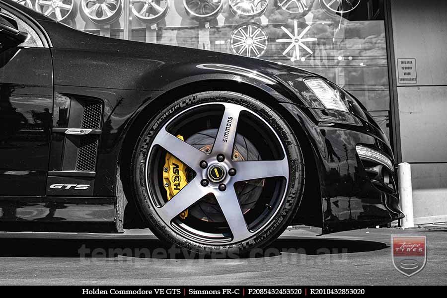 20x8.5 20x10 Simmons FR-C Black Tint NCT on HOLDEN COMMODORE VE GTS