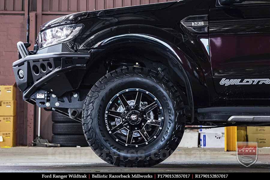 17x9.0 Ballistic Razorback Millworks on FORD RANGER WILDTRAK