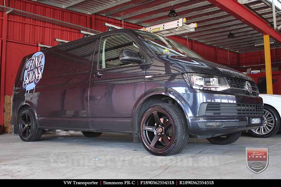 18x8.0 18x9.0 Simmons FR-C Matte Black NCT on VW TRANSPORTER