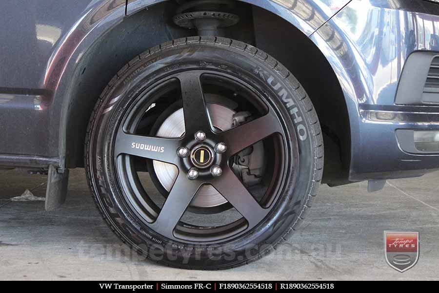 18x8.0 18x9.0 Simmons FR-C Matte Black NCT on VW TRANSPORTER