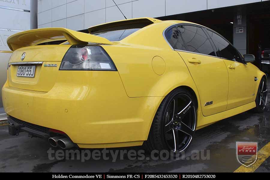 20x8.5 20x10 Simmons FR-CS Satin Black on HOLDEN COMMODORE VE