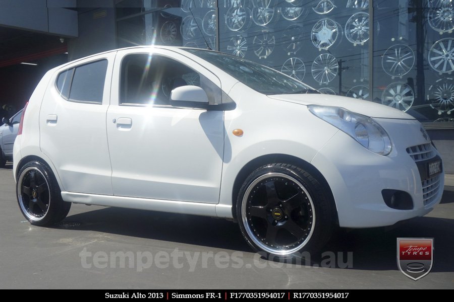 17x7.0 17x8.5 Simmons FR-1 Gloss Black on SUZUKI ALTO