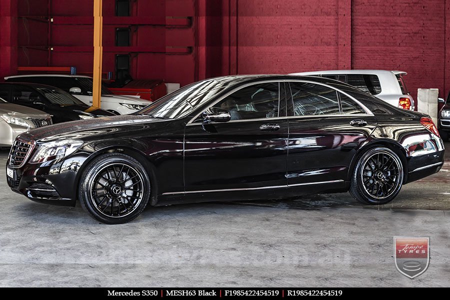 19x8.5 1261 MESH63 Black on MERCEDES S-Class