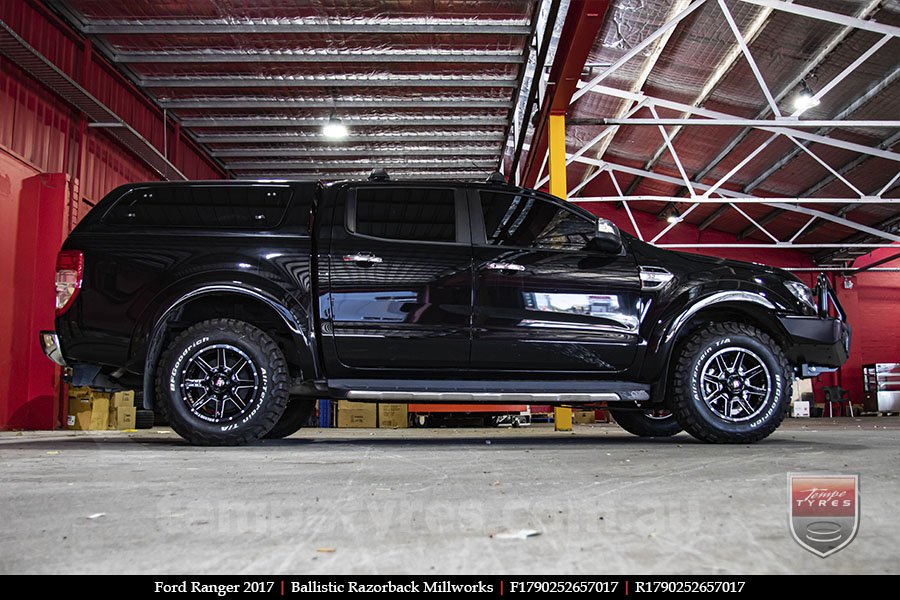 17x9.0 Ballistic Razorback Millworks on FORD RANGER