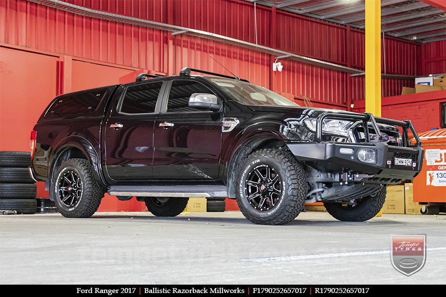 17x9.0 Ballistic Razorback Millworks on FORD RANGER