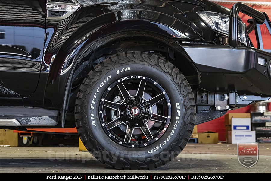 17x9.0 Ballistic Razorback Millworks on FORD RANGER