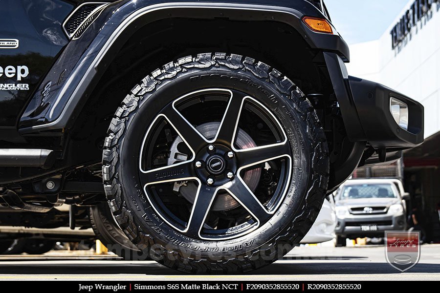 20x9.0 Simmons S6S Matte Black NCT on JEEP WRANGLER