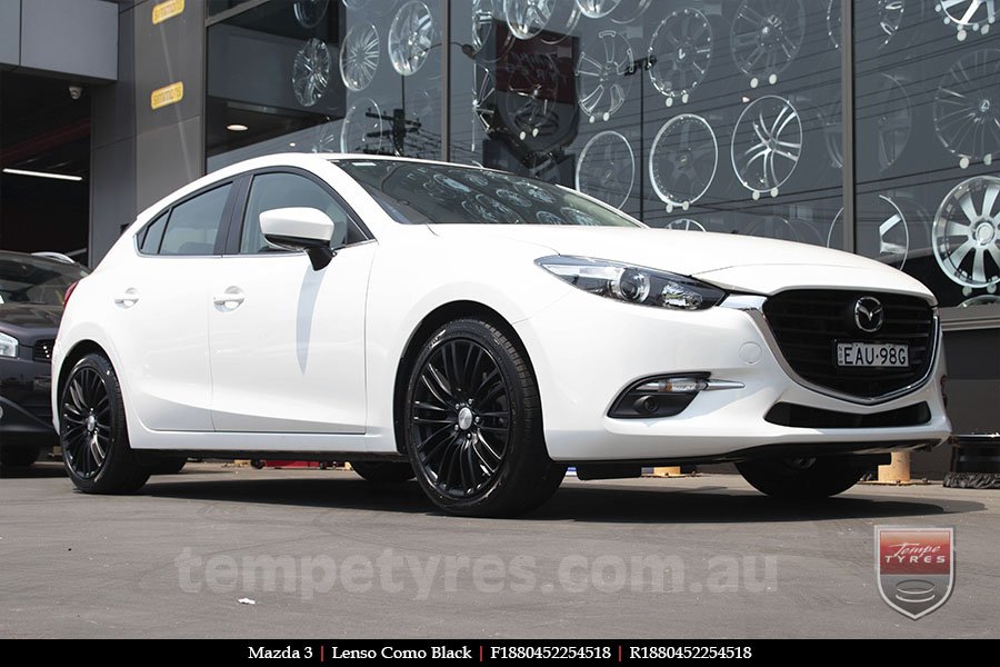 18x8.0 Lenso Como Black on MAZDA 3