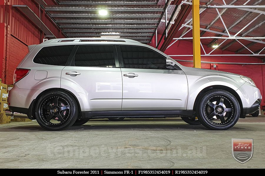 19x8.5 19x9.5 Simmons FR-1 Satin Black on SUBARU FORESTER