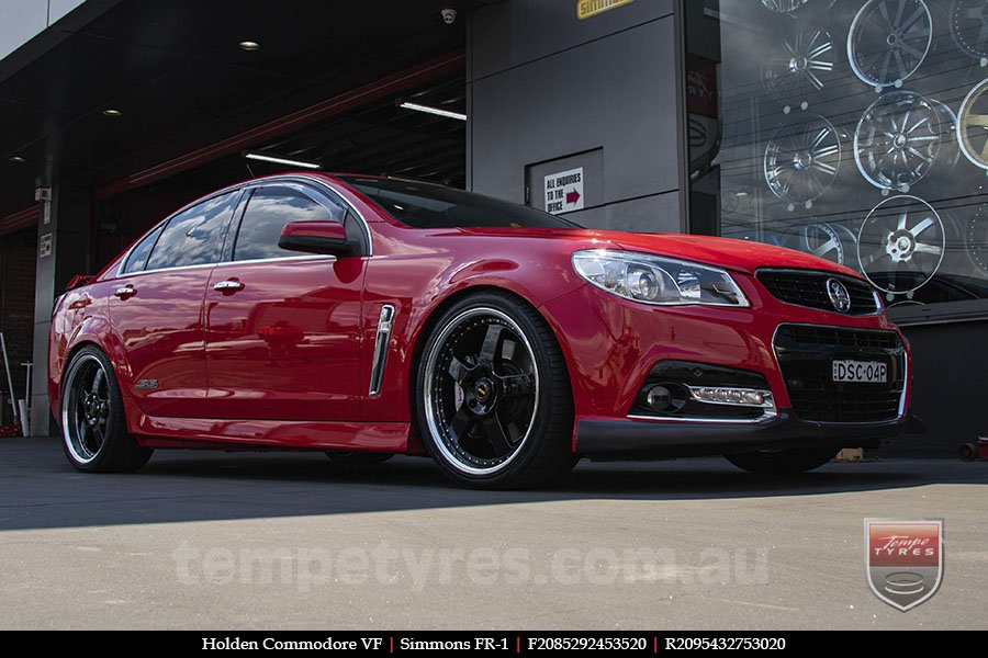 20x8.5 20x9.5 Simmons FR-1 Gloss Black on HOLDEN COMMODORE VF