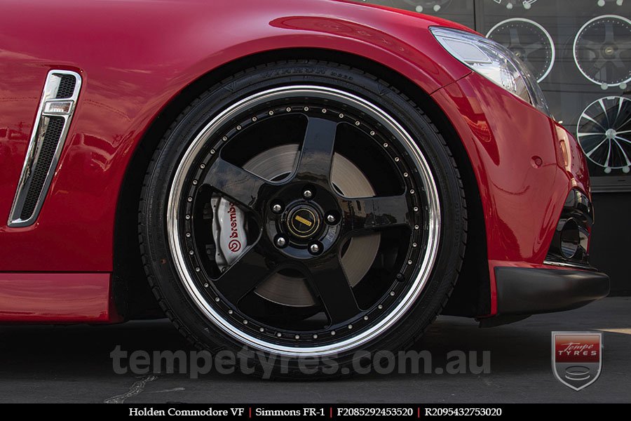 20x8.5 20x9.5 Simmons FR-1 Gloss Black on HOLDEN COMMODORE VF