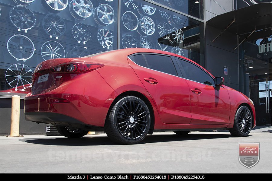 18x8.0 Lenso Como Black on MAZDA 3