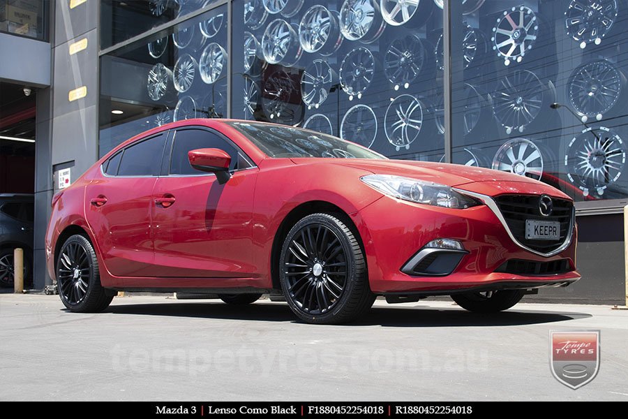 18x8.0 Lenso Como Black on MAZDA 3